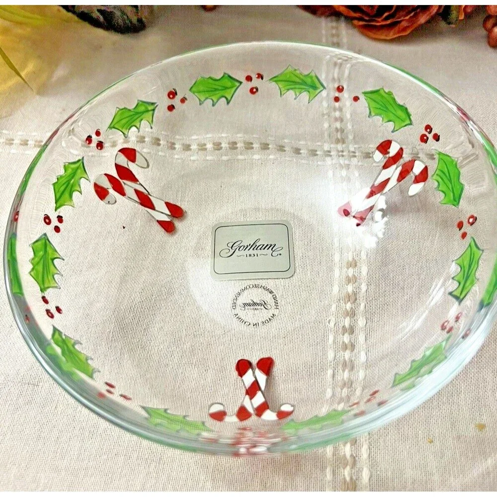 Gorham Winter Follies Candy Dish 6 inches candy cane